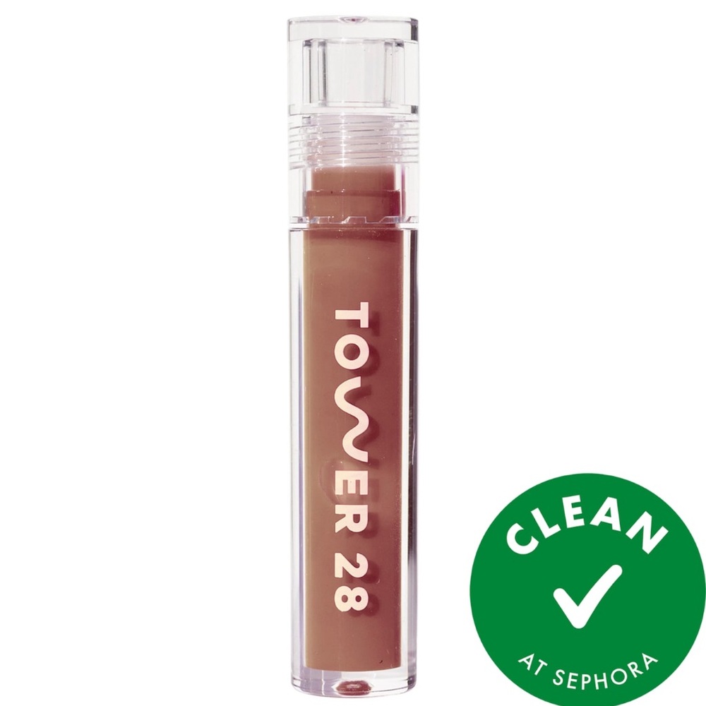 BNIB Tower 28 ShineOn Lip Jelly in Almond lip gloss lip oil brand new with box